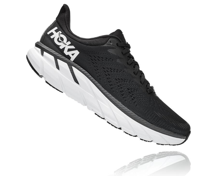 Hoka One One Tenisky Panske Čierne/Biele - Clifton 7 - 01795-UIJT